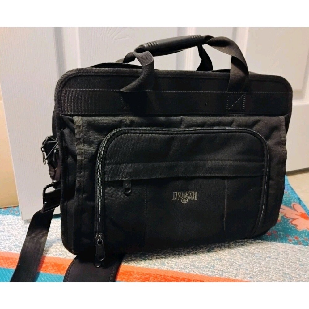 Duluth Trading Co Master Series Laptop Bag Messenger Case Black Sturdy Tough